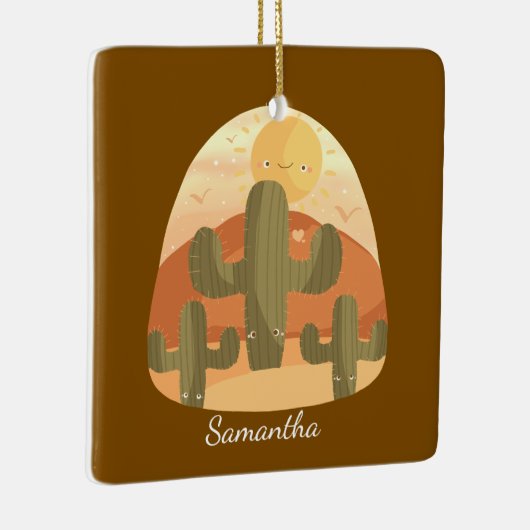 Ornement En Céramique Cactus Desert With Sun (Droite)