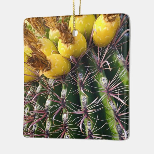 Ornement En Céramique Cactus du désert en fleurs Joyeux Noël (Gauche)