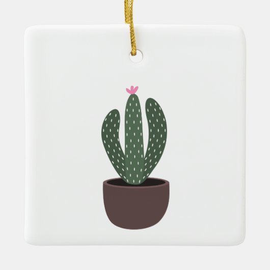 Ornement En Céramique Cactus en pot (Devant)