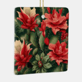 Ornement En Céramique Cactus Kisses & Christmas Wishes A Square Ornament (Droite)