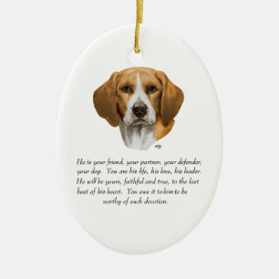Ornement En Céramique Cadeau Beagle MÂLE