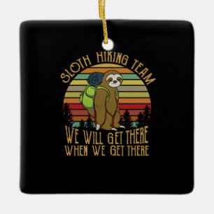 Ornement En Céramique Cadeau Camper Équipe Vintage de Randonnée Sloth