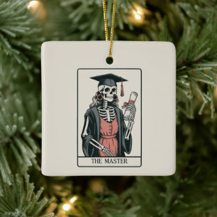 Ornement En Céramique Cadeau de graduation drôle de squelette de maître