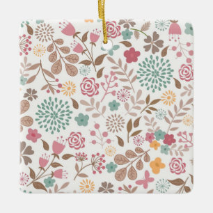Ornement En Céramique Cadeau de Noël Floral 4 saisons