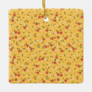 Ornement En Céramique Cadeau de Noël Floral et Hardy