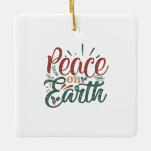 Ornement En Céramique Cadeau de Noël Paix sur Terre