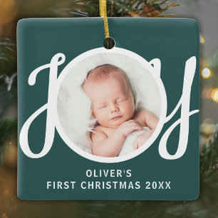 Ornement En Céramique Cadeau de Noël personnalisé avec photo pour bébé -