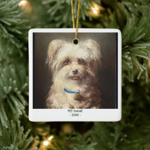 Ornement En Céramique Cadeau de Noël Portrait Mémorial Photo Chien Chat