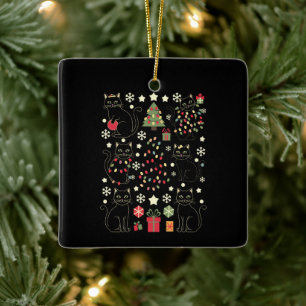 Ornement En Céramique Cadeau de Noël pour amateur de chats pour propriét