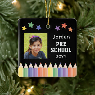 Ornement En Céramique Cadeau de photo personnalisé pour enfant d'âge pré
