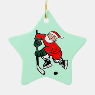 Ornement En Céramique Cadeau de vacances de hockey personnalisé