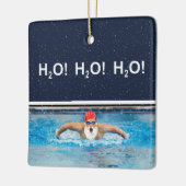 Ornement En Céramique Cadeau de vacances de natation (Gauche)