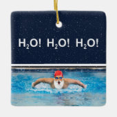 Ornement En Céramique Cadeau de vacances de natation (Devant)
