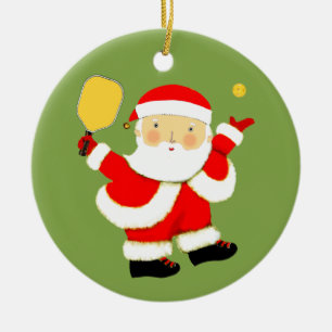 Ornement En Céramique Cadeau de vacances de pickleball