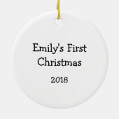 Ornement En Céramique Cadeau fait sur commande de bébé de premier (Dos)