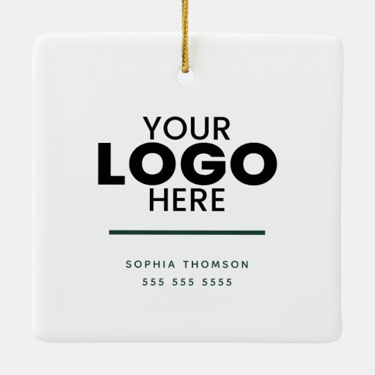 Ornement En Céramique Cadeau Logo Personnalisé Premier Noël Dans Notre N (Dos)