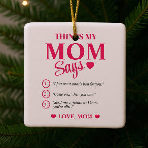 Ornement En Céramique Cadeau personnalisé pour maman Noël Choses que ma 