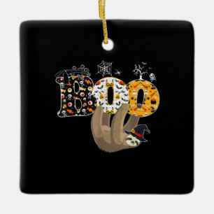 Ornement En Céramique Cadeau Spider Boo Halloween avec Sloth Witch Cas