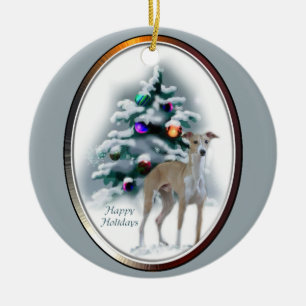 Ornement En Céramique Cadeaux de Noël italien Greyhound