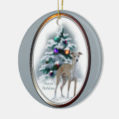 Ornement En Céramique Cadeaux de Noël italien Greyhound (Gauche)