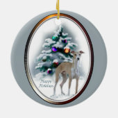 Ornement En Céramique Cadeaux de Noël italien Greyhound (Dos)