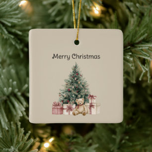 Ornement En Céramique Cadeaux de sapin de Noël Ours en peluche