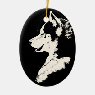 Ornement En Céramique Cadeaux enroués de chien de souvenir de Malamute
