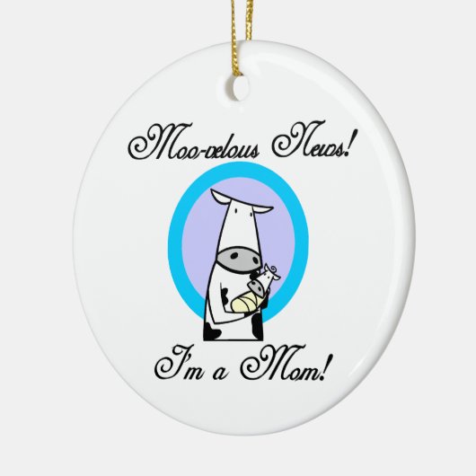 Ornement En Céramique Cadeaux Moo-velous New Mom (Gauche)