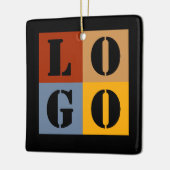 Ornement En Céramique Cadeaux personnalisés modernes Noir Simple (Gauche)