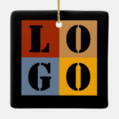 Ornement En Céramique Cadeaux personnalisés modernes Noir Simple (Dos)