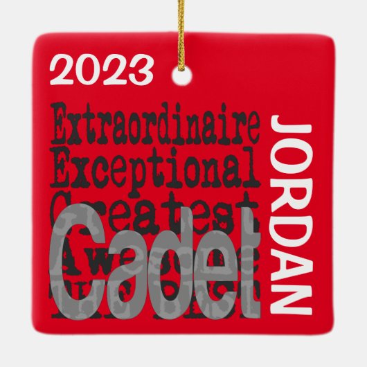 Ornement En Céramique Cadet Extraordinaire CUSTOM (Dos)