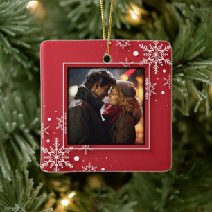 Ornement En Céramique Cadres photo Snowflakes