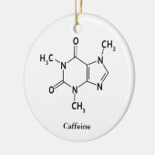 Ornement En Céramique Caffeine Molecule Chimie Cute Amateurs de café (Gauche)