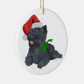 Ornement En Céramique Cairn Terrier Christmas (Droite)