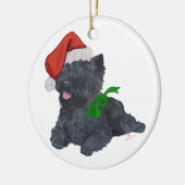 Ornement En Céramique Cairn Terrier Christmas (Gauche)