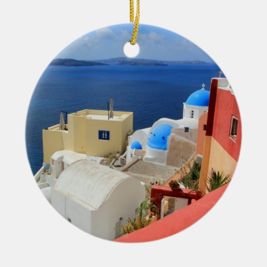 Ornement En Céramique Caldeira, Oia, Santorini, Grèce (Devant)
