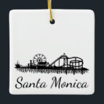 Ornement En Céramique California Santa Monica CA Pier Beach Ferris Wheel<br><div class="desc">Design features an original pen-and-ink illustration of the Santa Monica Pier in Santa Monica,  California. Coordinating designs available.

Don't see what you're looking for? Need help with customization? Click "rebeccaheartsny" (upper right corner) then "contact this designer" to have something created just for you!</div>