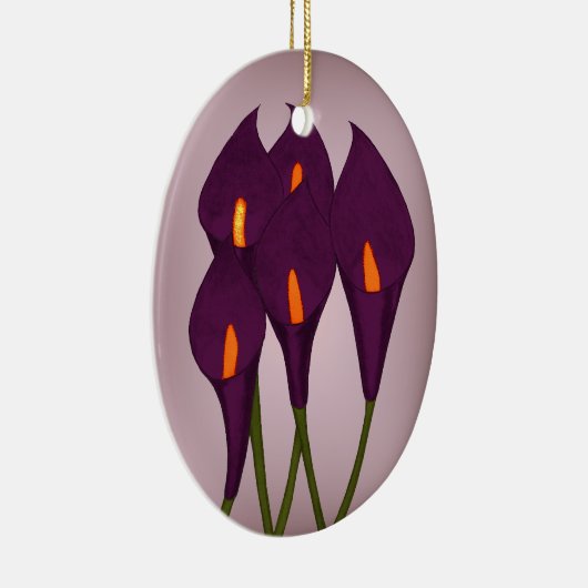 Ornement En Céramique Calla Lilies (violet) (Affichette de porte) (Droite)