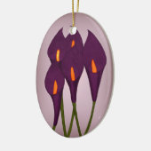 Ornement En Céramique Calla Lilies (violet) (Affichette de porte) (Gauche)