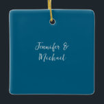 Ornement En Céramique Calligraphie minimaliste professionnelle en bleu o<br><div class="desc">Votre nom surprendra tout le monde en un instant.</div>