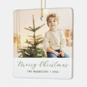 Ornement En Céramique Calligraphie moderne Joyeux Noël Photo (Gauche)