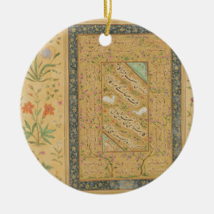 Ornement En Céramique Calligraphie par Al-Mashhadi principal iranien