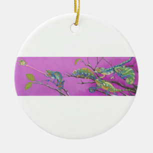 Ornement En Céramique Caméléons, lézards