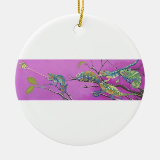 Ornement En Céramique Caméléons, lézards (Devant)