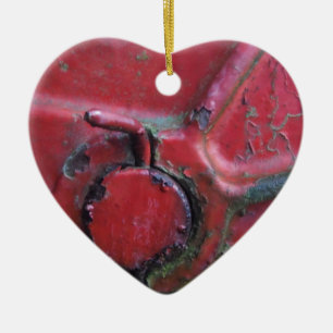 Ornement En Céramique Camion rouillé rouge gros plan