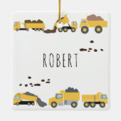 Ornement En Céramique Camions de construction Camions de construction (Dos)
