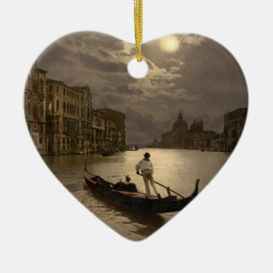 Ornement En Céramique Canal grand par le clair de lune II, Venise,