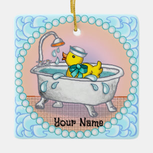 Ornement En Céramique Canard en Caoutchouc Bain 