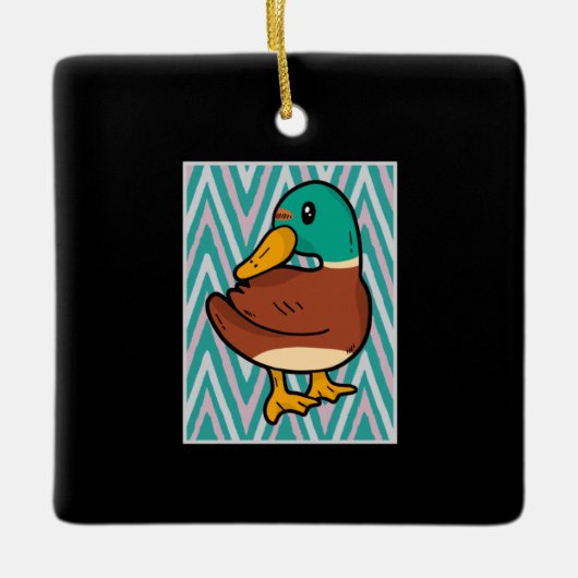Ornement En Céramique Canard mignon (Devant)
