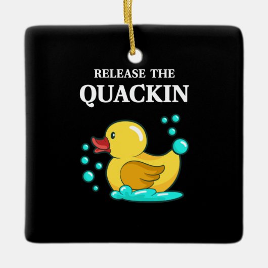 Ornement En Céramique Canard - Relâchez Le Quackin (Devant)